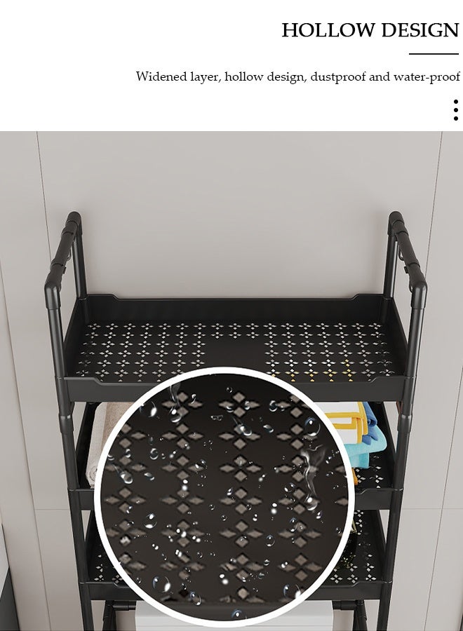 DUNISO 3 Tier Storage Shelves, Stable Bathroom Shelf Organizer, Storage Rack with Armrests, Removable Free Standing Rack, Multipurpose Rack for Over The Toilet Bathroom, Shelving Unit for Laundry Room,Living Room,Garage,Pantry,Study Room - Image 5